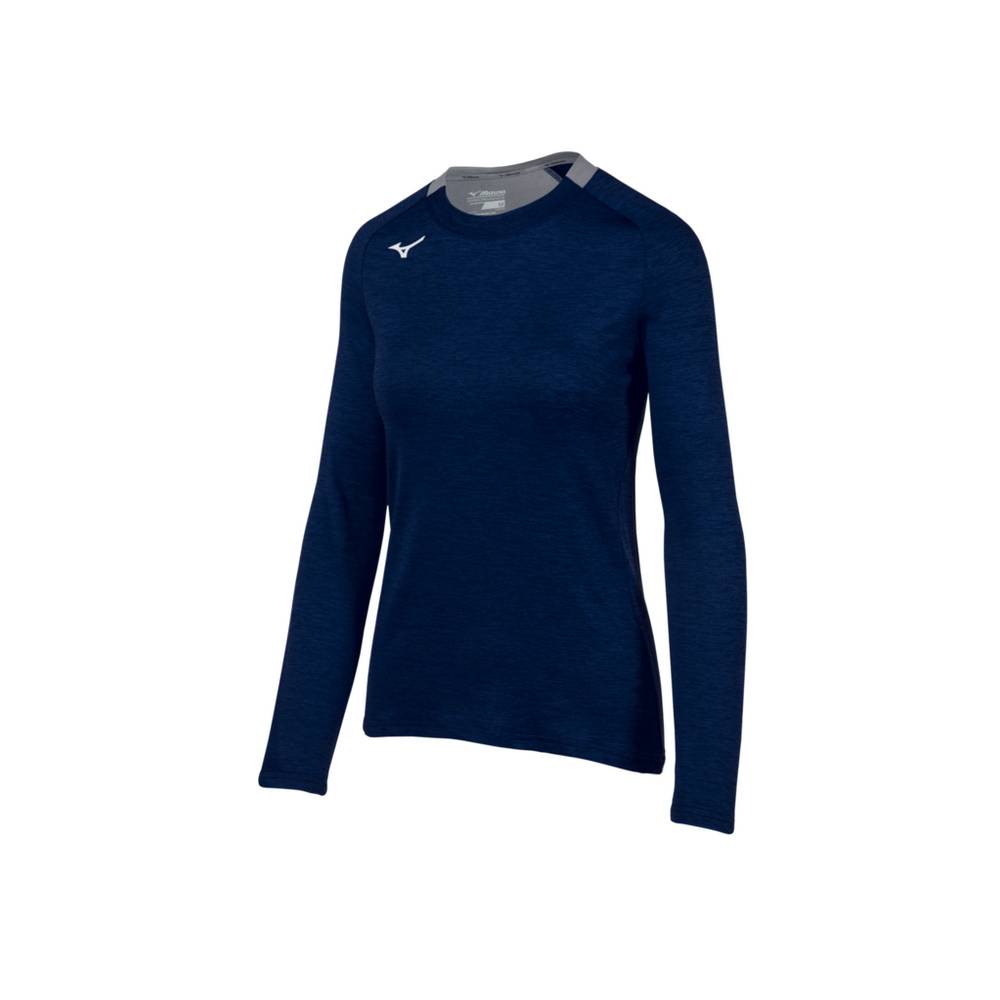 Blusa Mizuno Alpha Long Sleeve - Mulher - Azul Marinho - TANMX0986